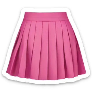 Pink tartan pleated mini skirt, isolated sticker