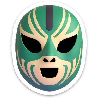 luchador mask in Milwaukee Bucks team colors forest green and cream sticker