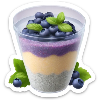 Chia pudding with blueberries on top sticker