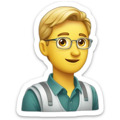 Młody mężczyzna siedzi na krześle, ubrany w luksusowe ubrania i ma WhatsApp sticker