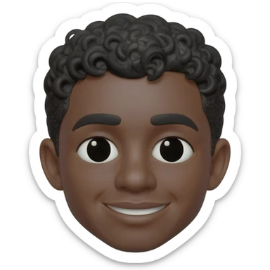 Black man memoji with waves short hair cut sticker