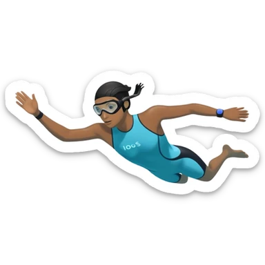 inexperienced but determined person diving into a pool of divers, with a pool named confidence... glowing body head first sticker