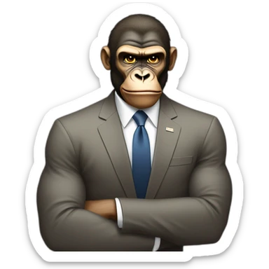 Buff Gorilla chilling with Barack Obama sticker