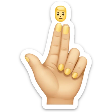 yellow finger emoji, index finger extended, remaining finger folded, pointing to someone, poking hand sticker