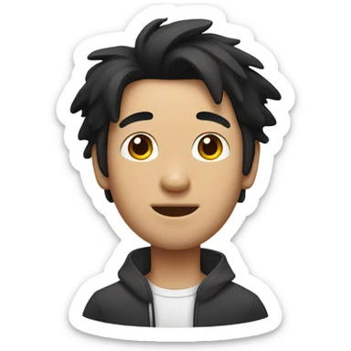 a Chinese man and a border collie sticker