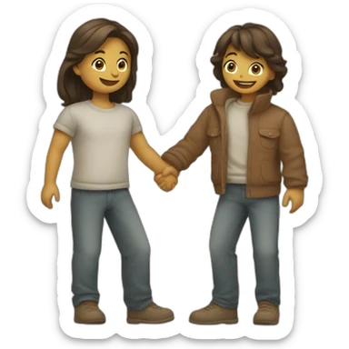 two friend greeting each other sticker