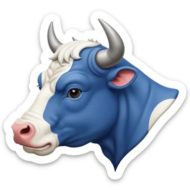 D’un taureau de la race blanc bleu belge de profil sticker