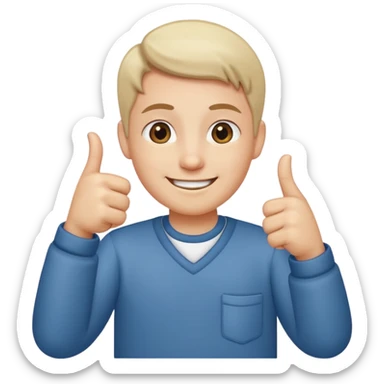 Looking satisfied and putting together your thumb and pointer finger happy sticker