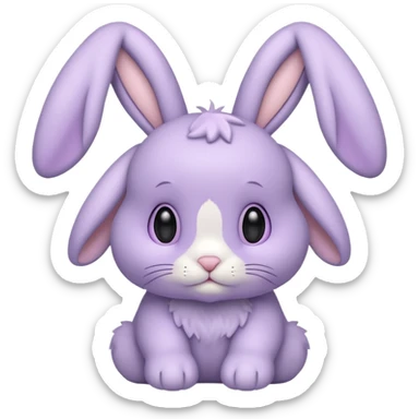 Lavender bunny with floppy ears  sticker