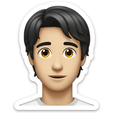 Young men French type with dark straight hair  sticker