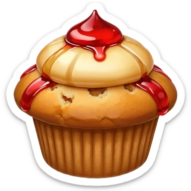 muffin with jelly sticker