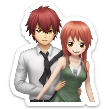 Karma akabane (dans assasination classroom)qui est en couple avec eri (dans mha) sticker