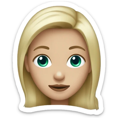Girl with dirty blonde hair andgreenish blue eyes sticker