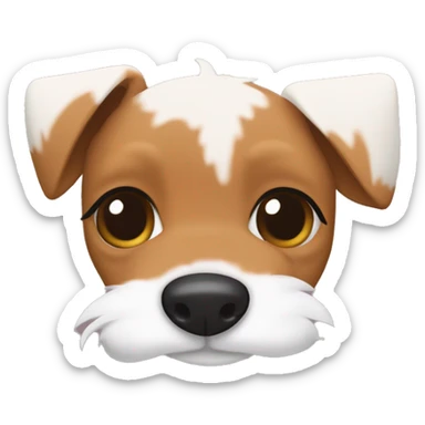  AI generated sticker of a caramel brown mini fox terrier pink collar, brown solid colour fur on head, inspired by the style of “Lady and the Tramp.” White outline around it sticker