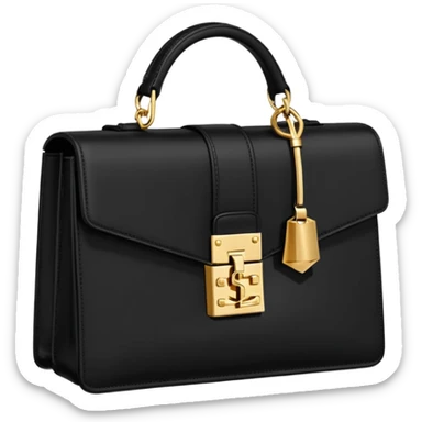 YSL handbag black gold sticker