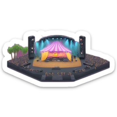 Music festival stage sticker