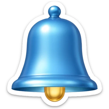 sky blue bell, shiny and rounded sticker