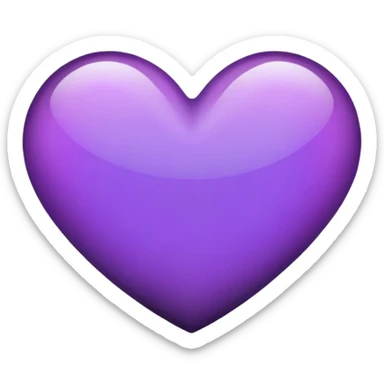 Black heart with purple fade sticker