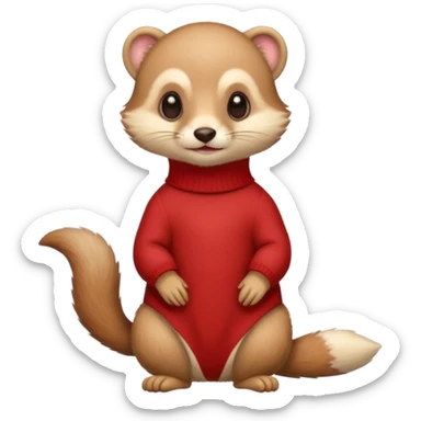 weasel with red pulloveer sticker