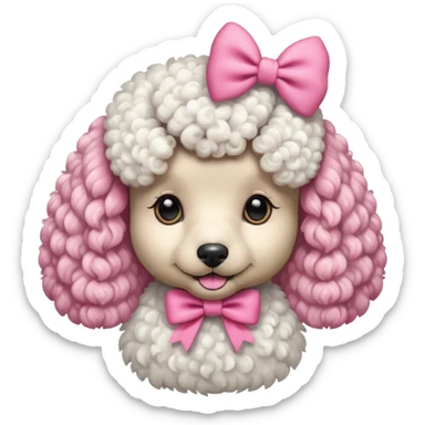 Poodle de laço Rosa sticker