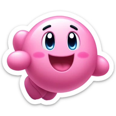 cute classic Kirby jumping sticker