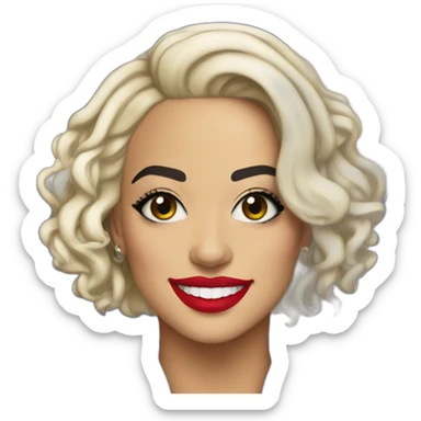 Rita ora smiling with kosovo flag sticker