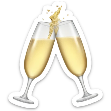cheers champagne glasses sticker