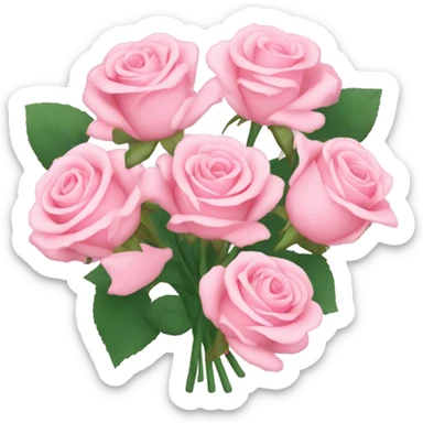 bouquet of pastel pink roses sticker