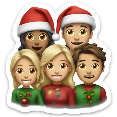 4 people singing christmas songs sticker
