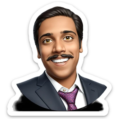 smiling boy in formal attire sticker