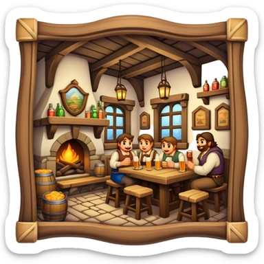 Cozy Fantasy tavern sticker