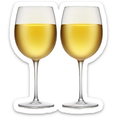 2 opaque gold Wine glasses cheersing sticker