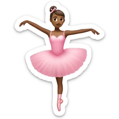 pink heart and ballet girl sticker