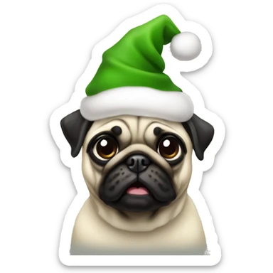  Christmas pug sticker