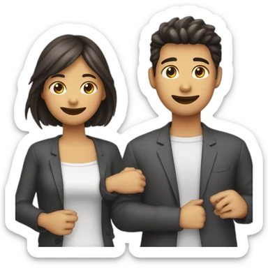 2 personas dandose un apreton de manos  sticker