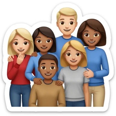 Cast members from tv show friends  sticker