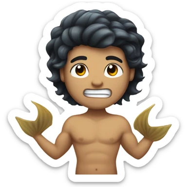 Tan merman with dark hair sticker