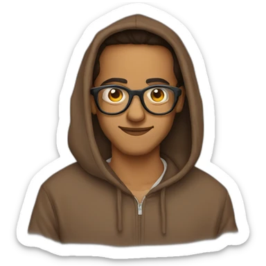ugly-brown-moroccan-person-glasses-hoodie sticker