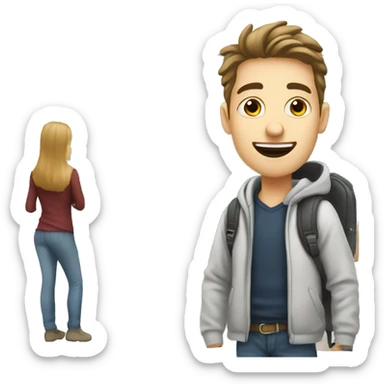 European students near marker board sticker