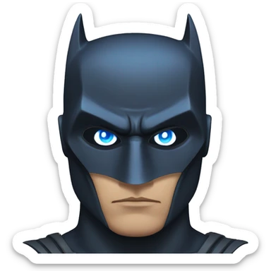 Dark Batman mask with blue eyes and serious face sticker