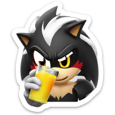 shadow the hedgehog drink a juice sticker