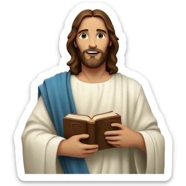 Jesus Holding The Bible sticker