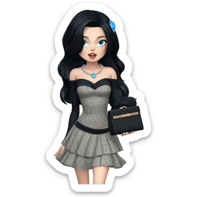 elegant girl with blue eyes sticker