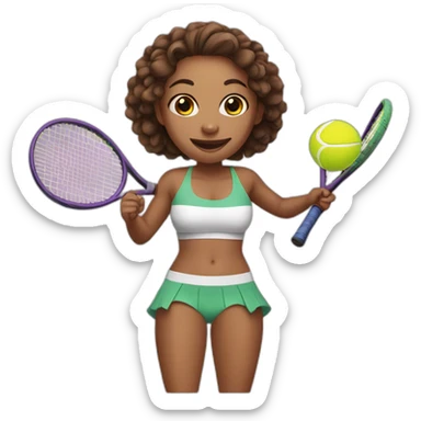 cute tennis player wearing a bikini sticker