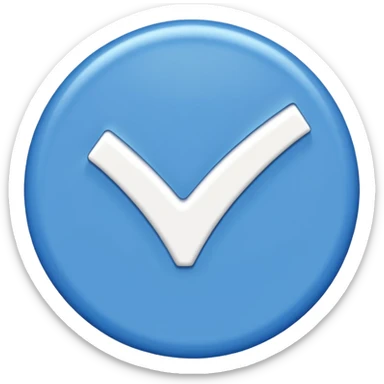 Blue circle with a white tick in the middle  sticker