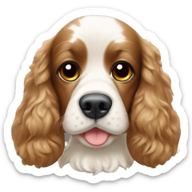 Cocker spaniel with white dots on its face sticker
