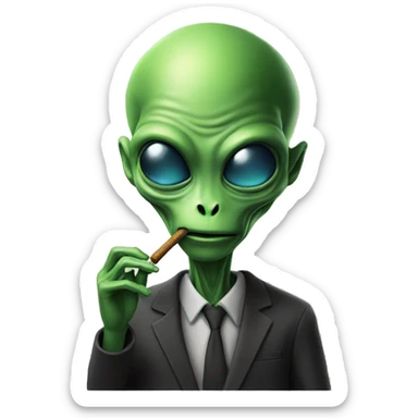 Alien smoking  sticker