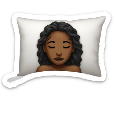 A melanin woman crying in bed sticker