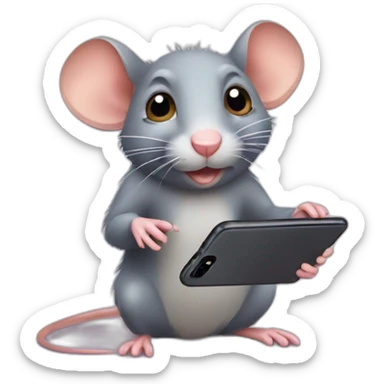 rat with an iphone sticker