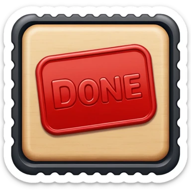 I want to make stamp describing “done” sticker